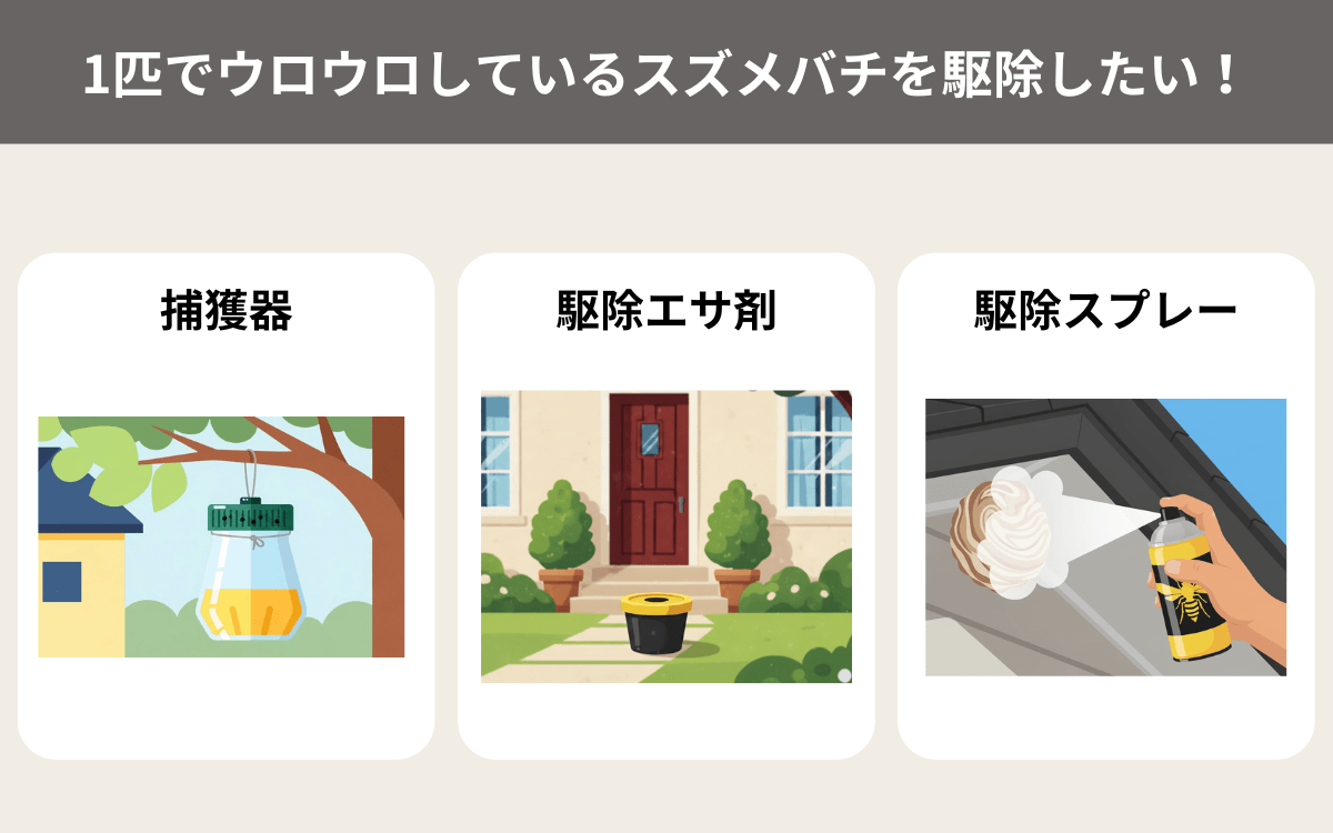 1匹でウロウロしているスズメバチを駆除したい！
