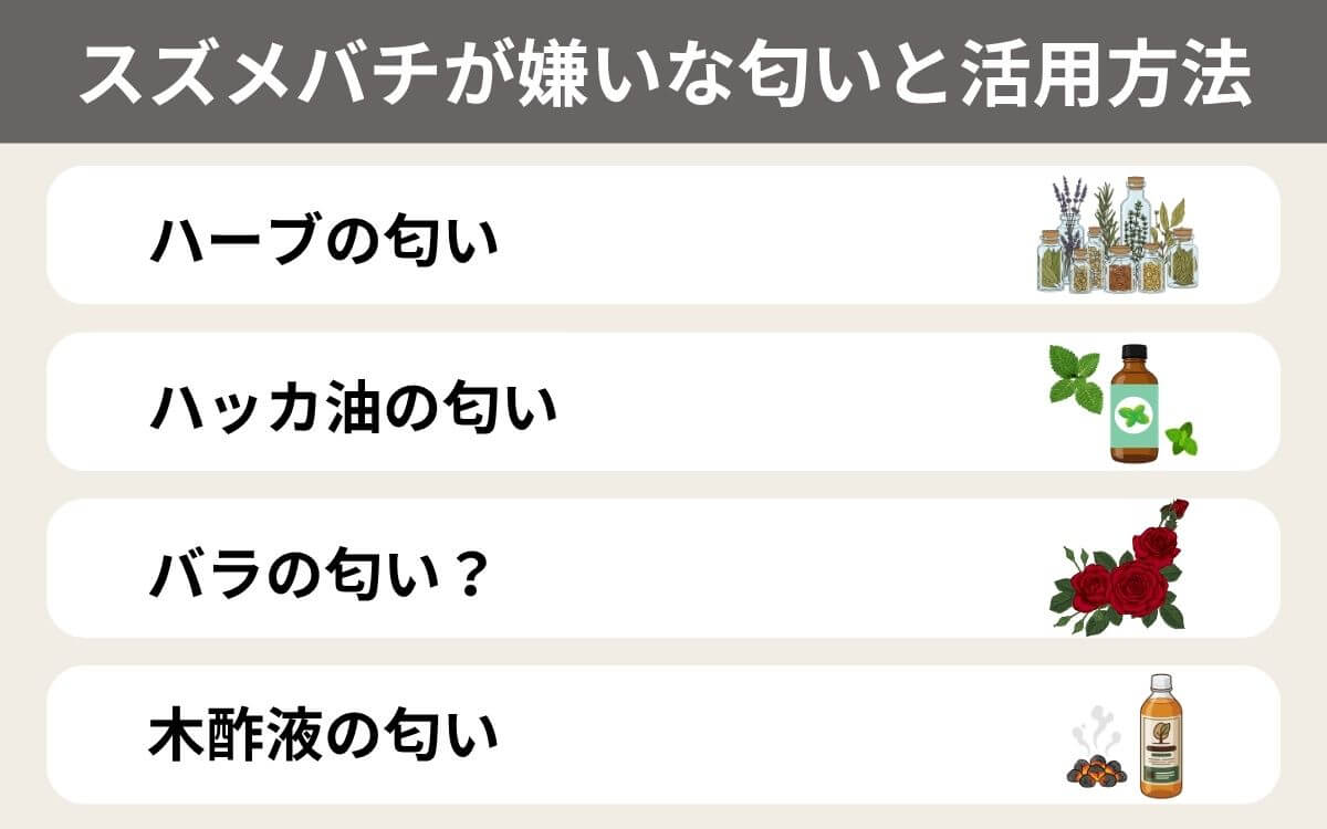 スズメバチが嫌いな匂いと活用方法