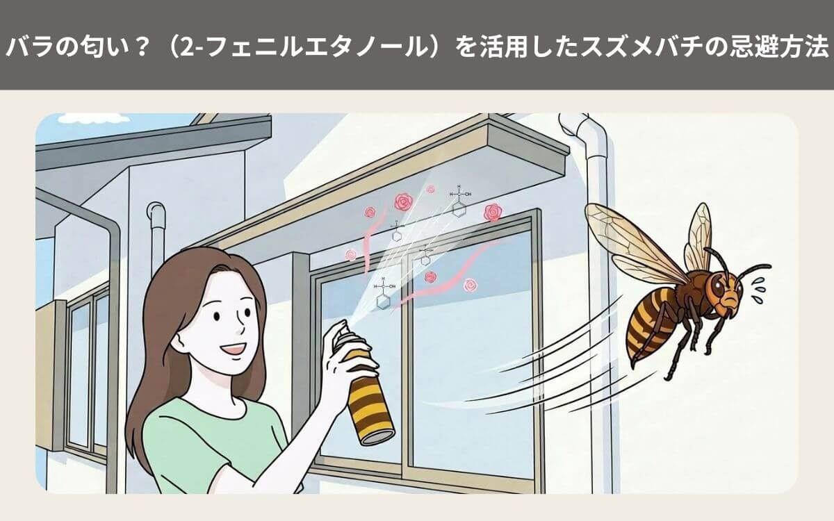 ⑩バラの匂い？（2 フェニルエタノール）を活用したスズメバチの忌避方法
