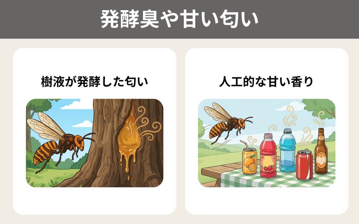 発酵臭や甘い匂い