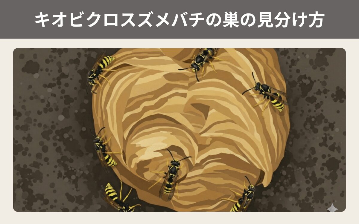 キオビクロスズメバチの巣の見分け方