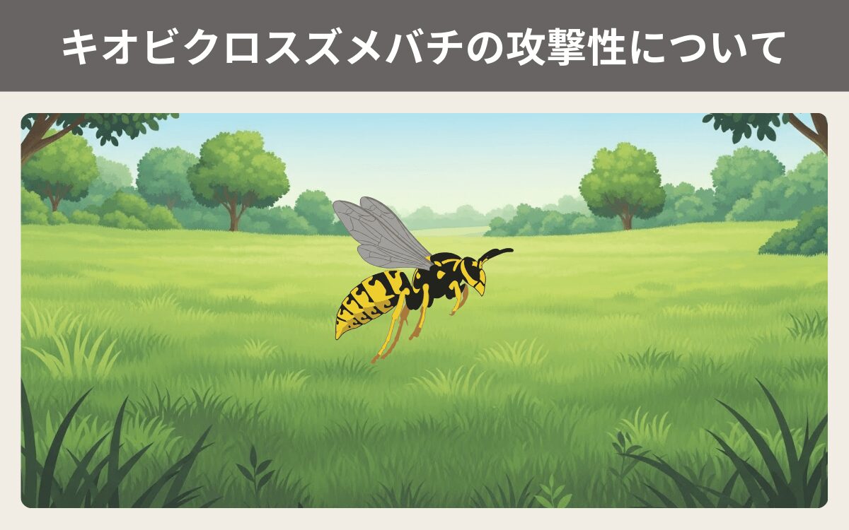 キオビクロスズメバチの攻撃性について