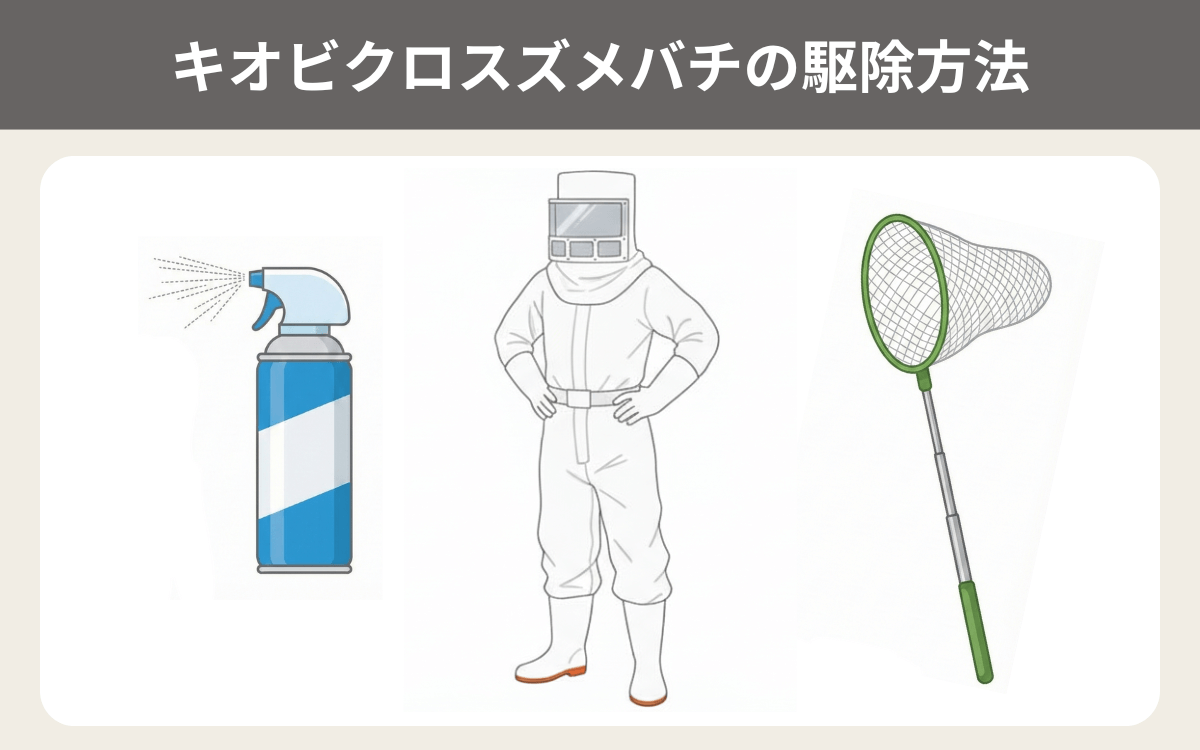 キオビクロスズメバチの駆除方法