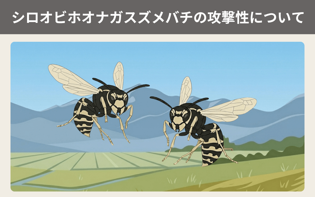 シロオビホオナガスズメバチの攻撃性について