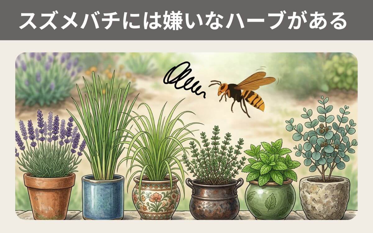 スズメバチには嫌いなハーブがある
