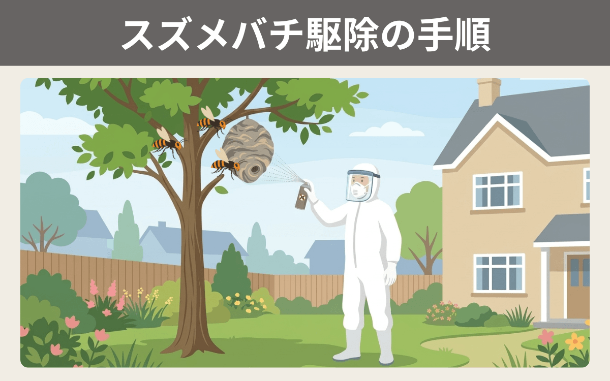 スズメバチ駆除の手順 1