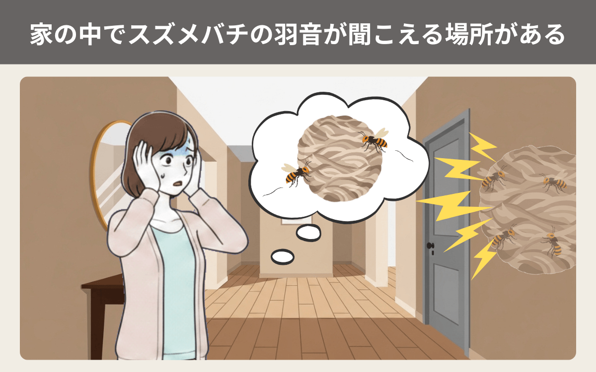家の中でスズメバチの羽音が聞こえる場所がある