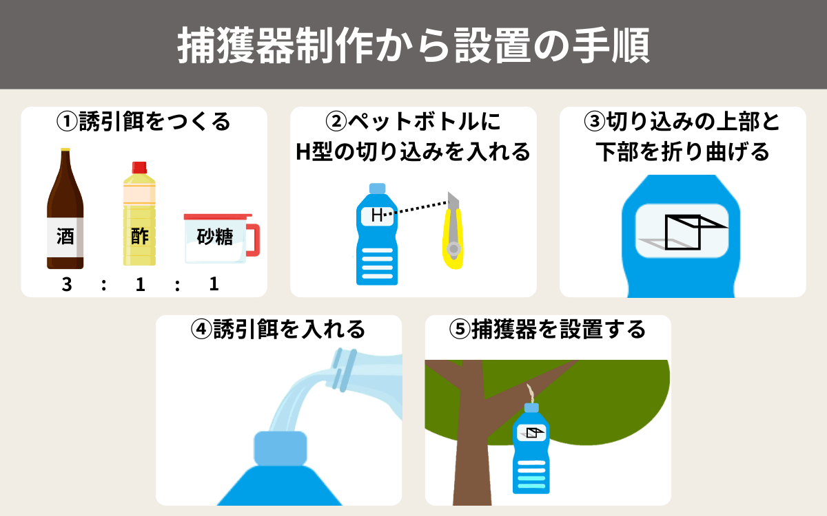 捕獲器制作から設置の手順