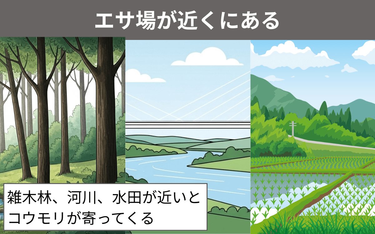 エサ場が近くにある