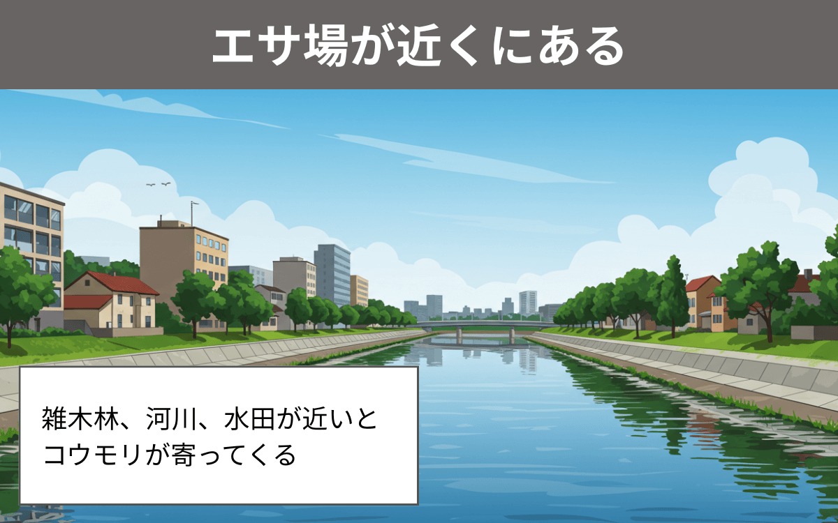 エサ場が近くにある