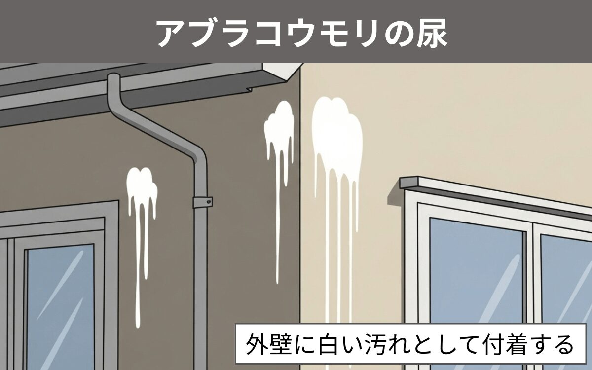 外壁に白い汚れがある