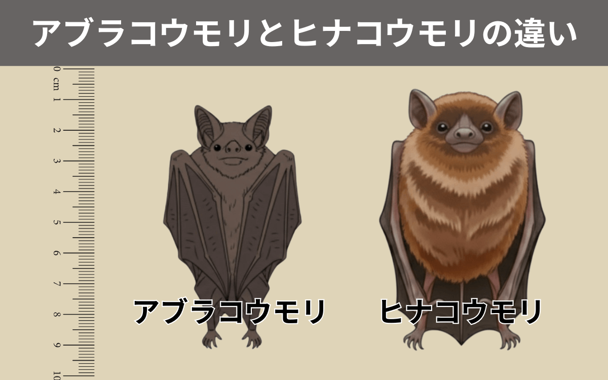 アブラコウモリとヒナコウモリの違い
