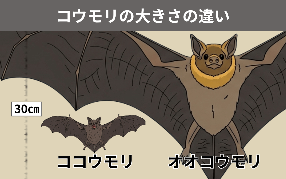 コウモリの大きさの違い