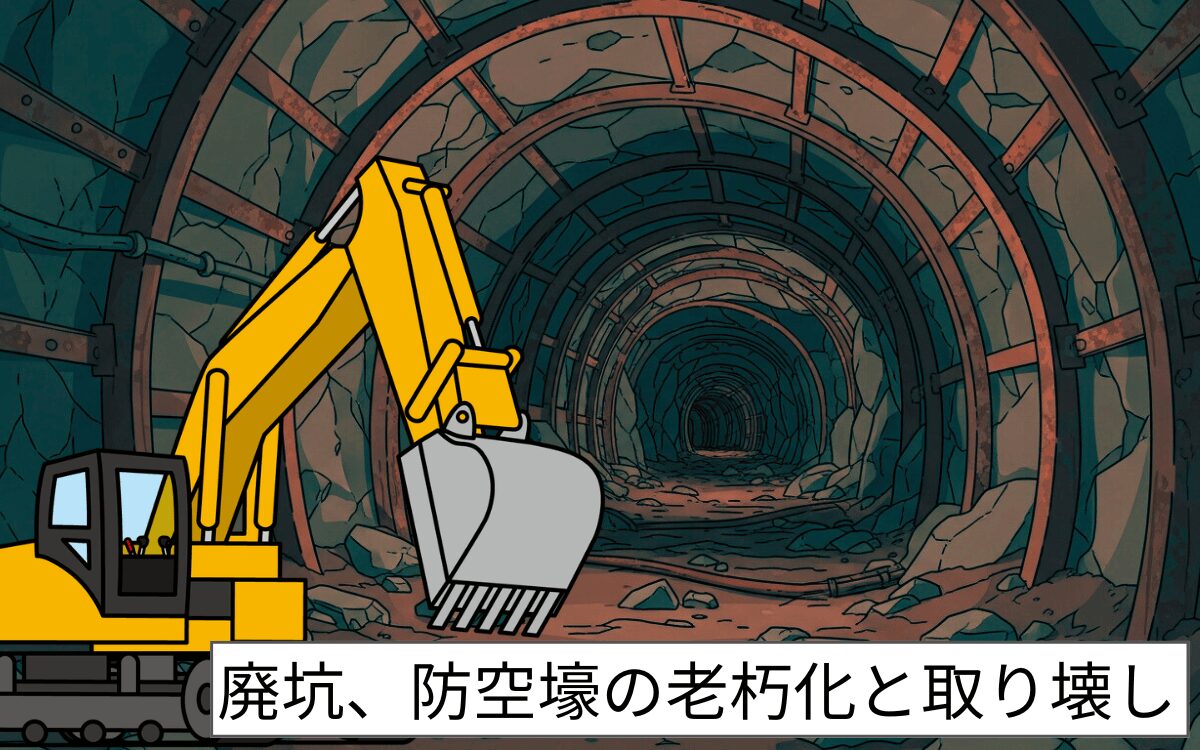 二ホンウサギコウモリの減少原因②廃坑と防空壕の老朽化