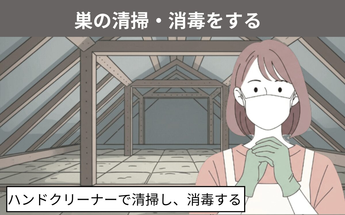 巣の清掃・消毒