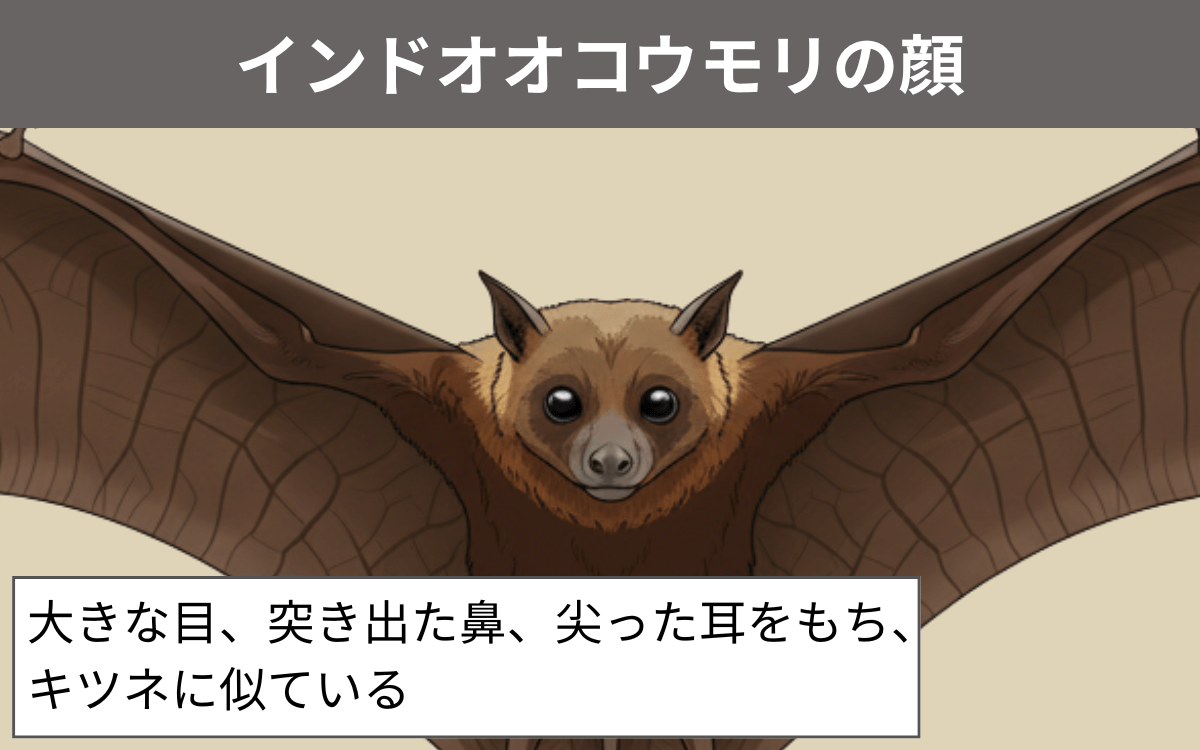 インドオオコウモリの顔