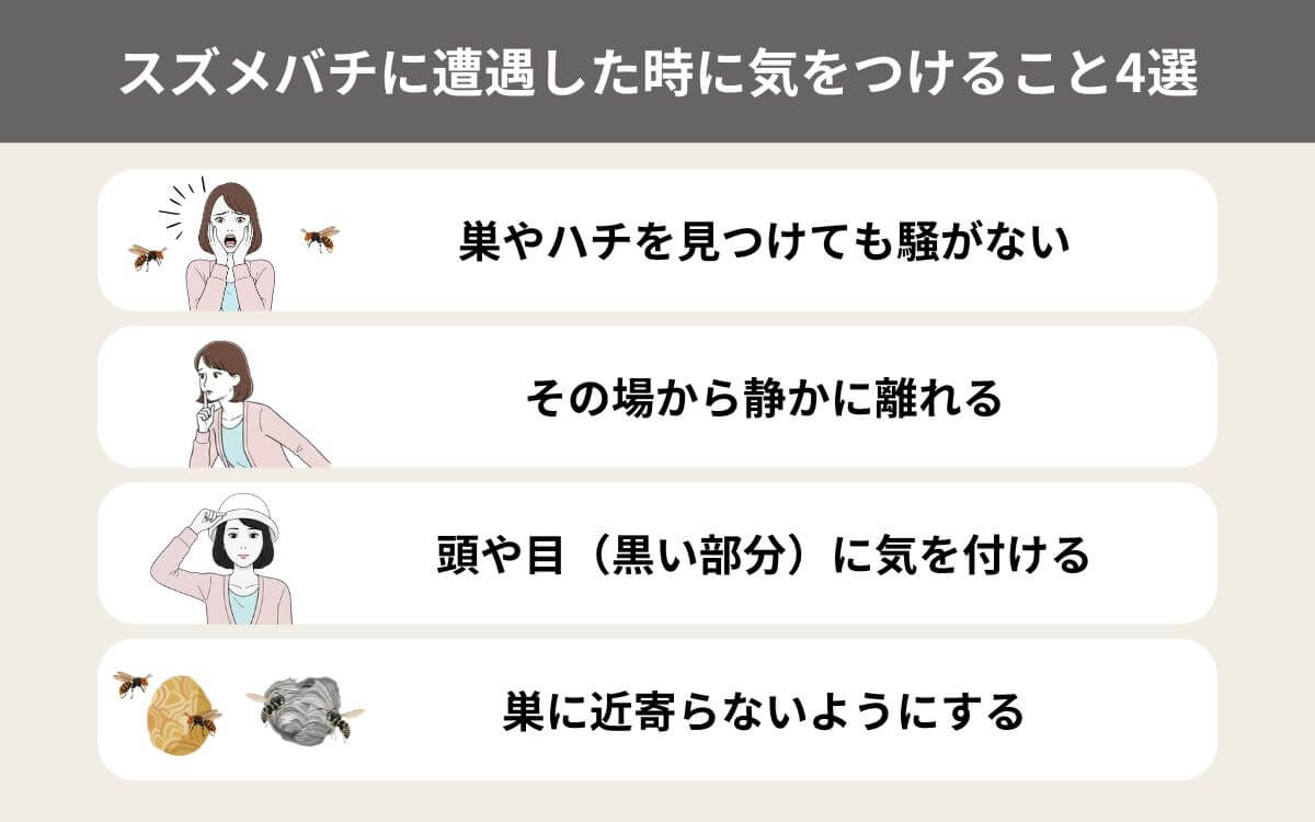 スズメバチに遭遇したらきをつけること4選