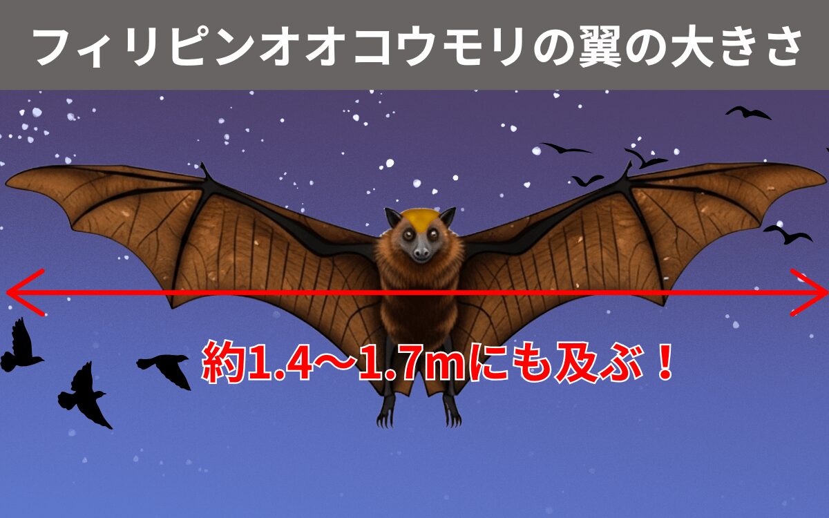フィリピンオオコウモリの翼の大きさ