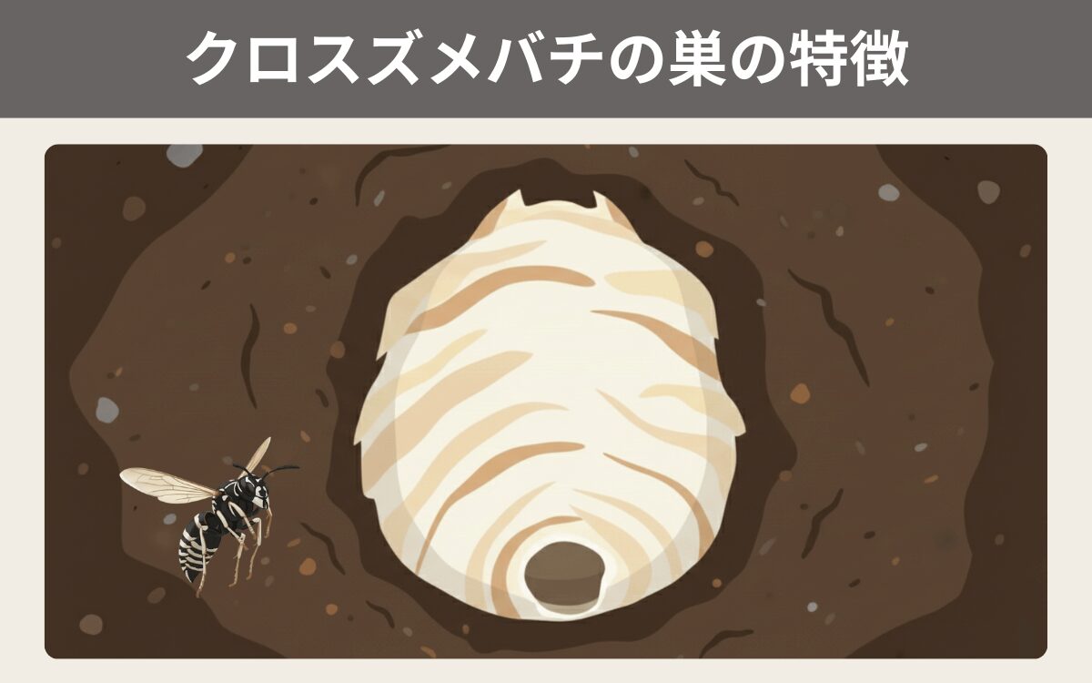 クロスズメバチの巣の特徴