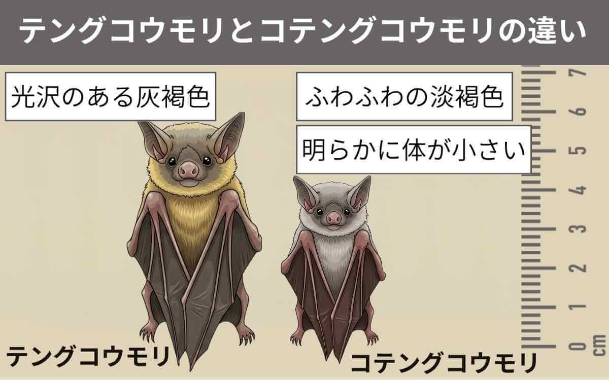 テングコウモリとコテングコウモリの違い