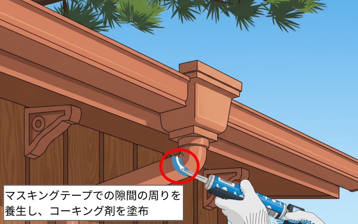 【封鎖方法⑤】雨どいのつなぎ目