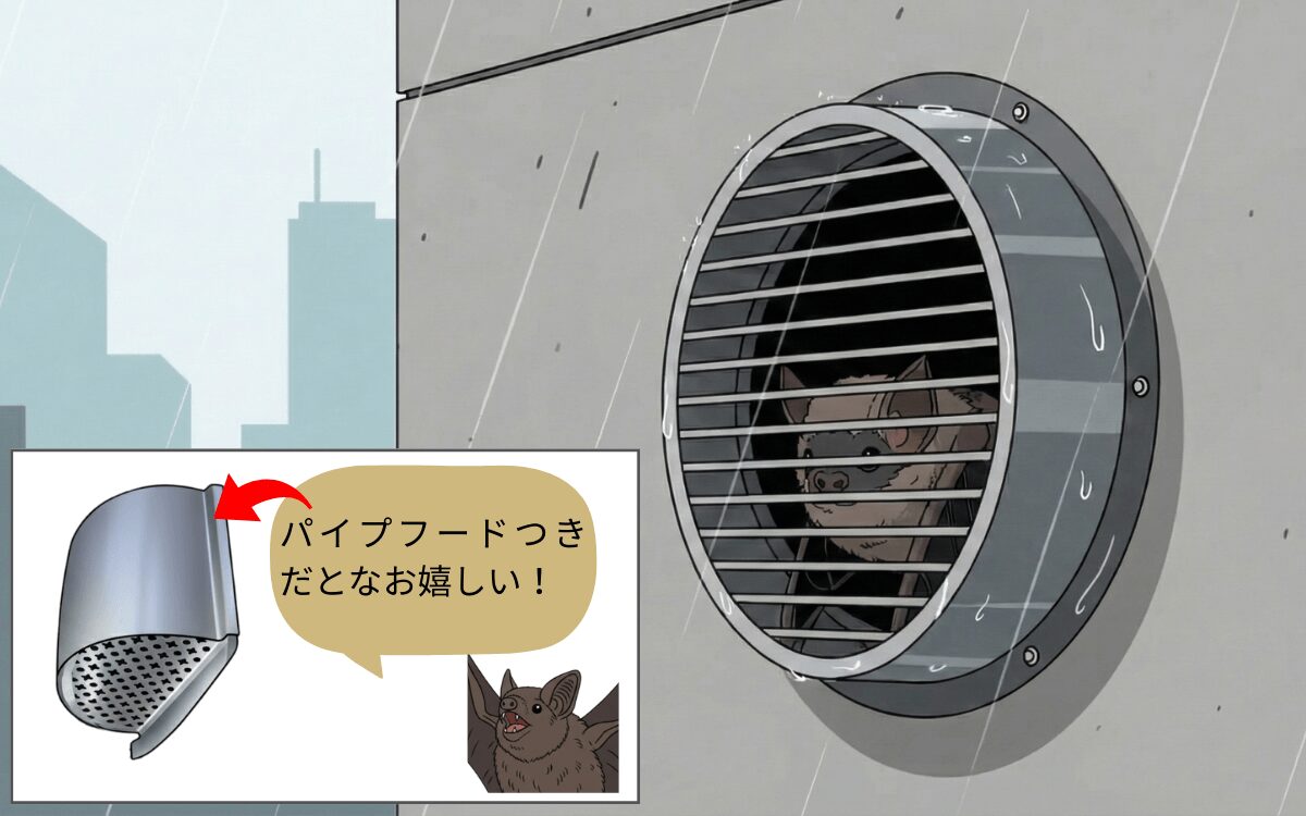 【換気口に入る理由①】雨風をしのげる