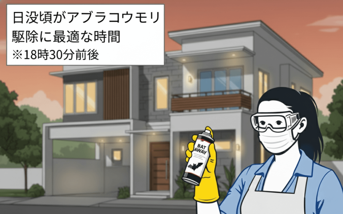 アブラコウモリ駆除に最適な時間は日没頃！