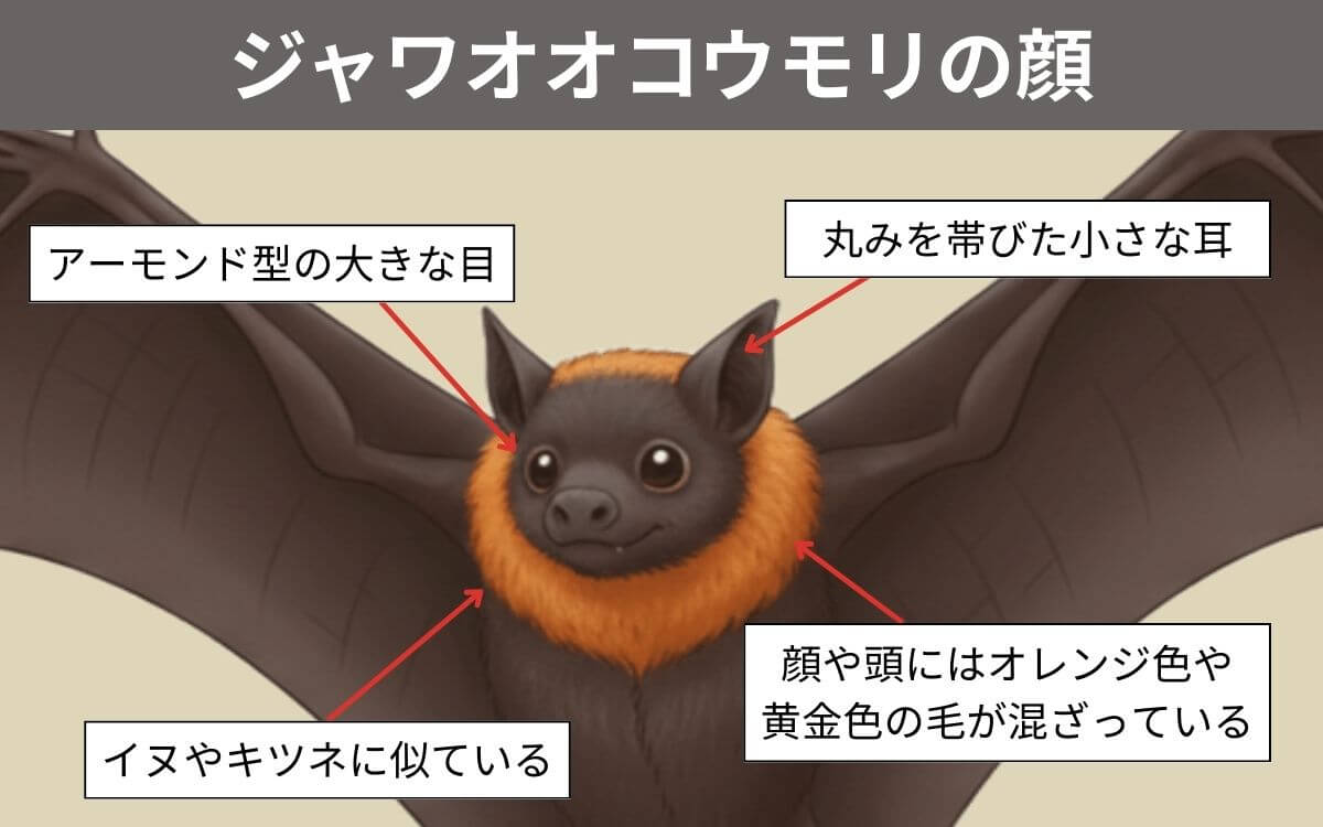 ジャワオオコウモリの顔