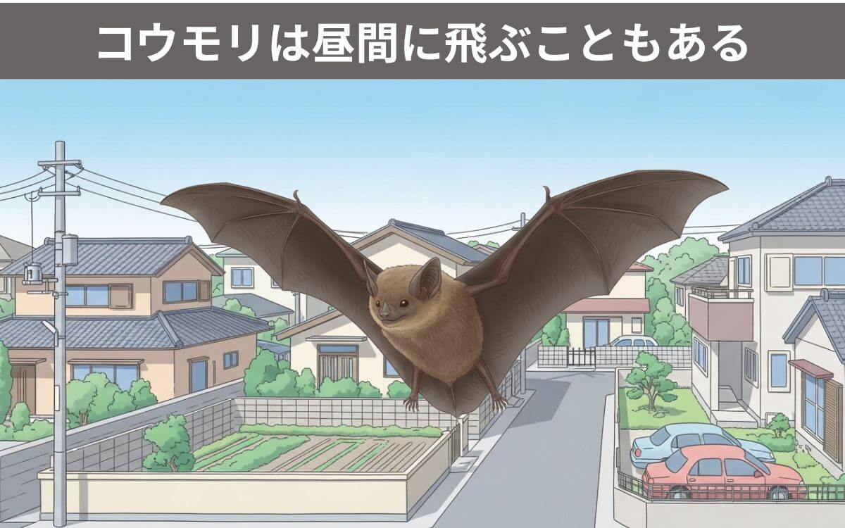 コウモリは昼間に飛ぶことがある