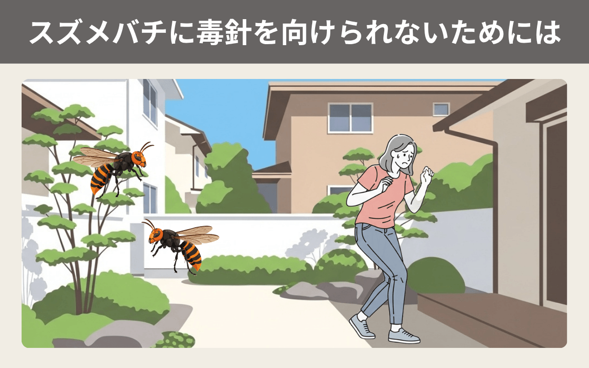 スズメバチに毒針を向けられないためには