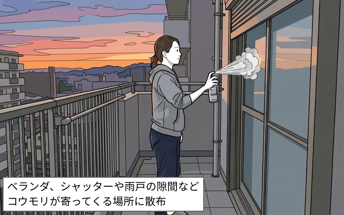 ハッカスプレーを散布する 1