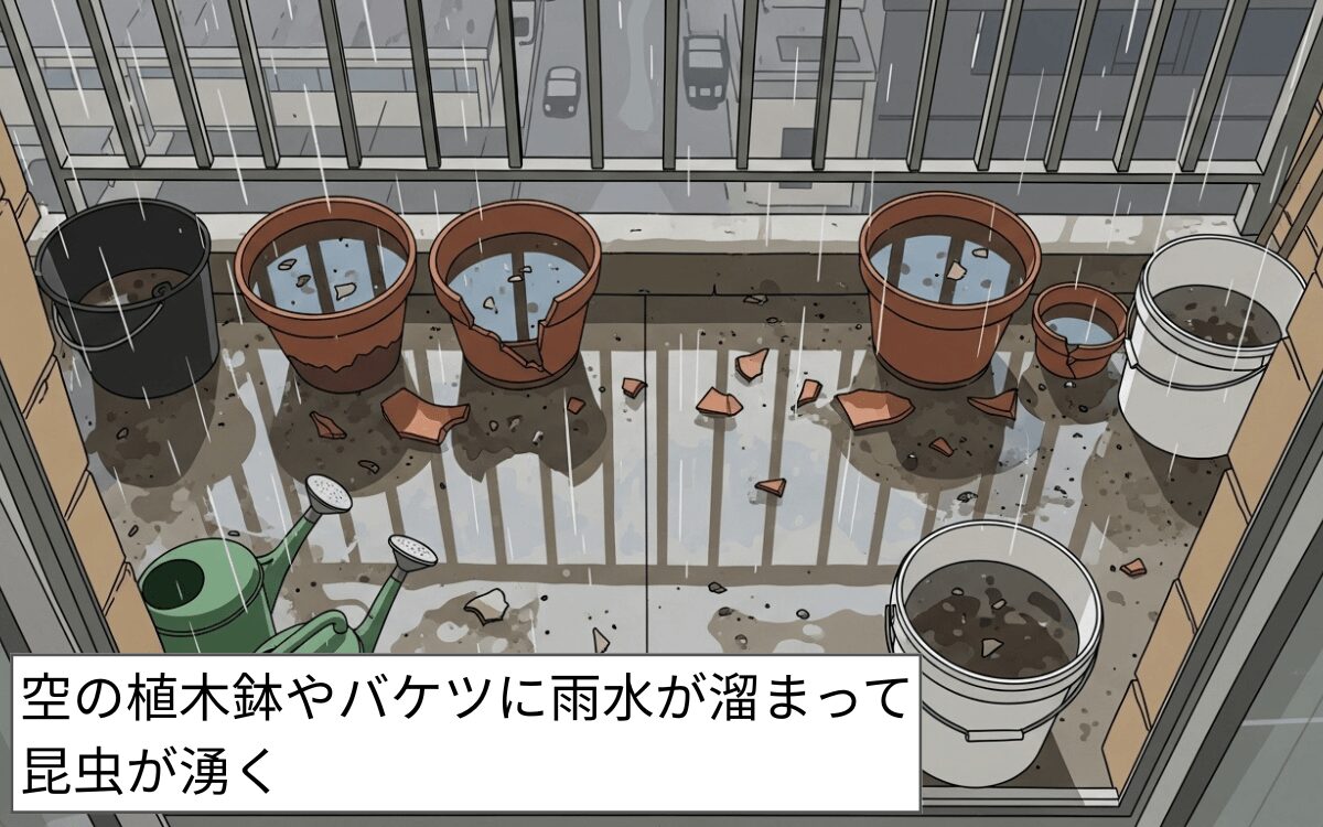 ベランダの整理整頓・清掃