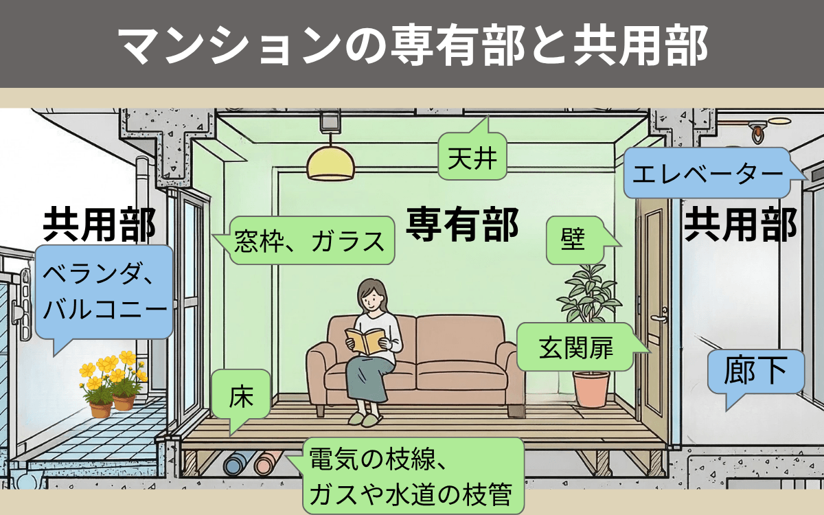 マンションの専有部と共用部
