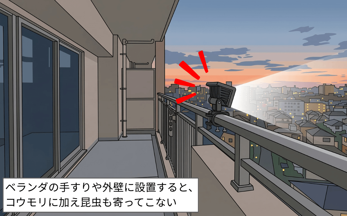 害獣用LEDライトの設置