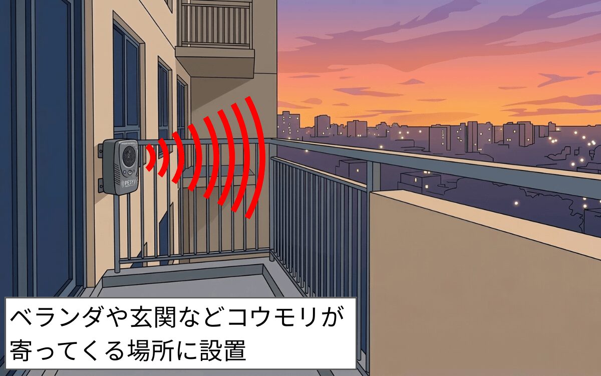 害獣用超音波発生器の設置