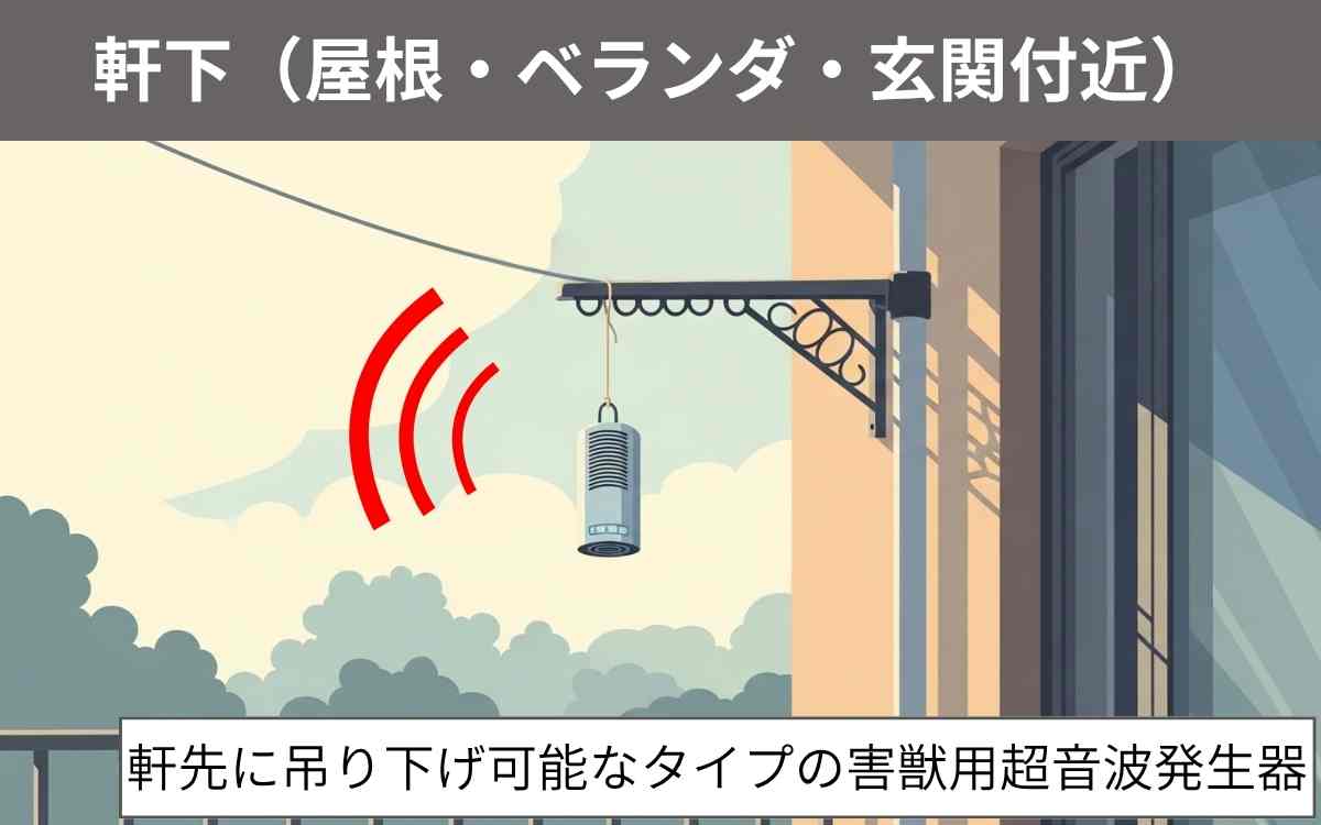 軒下（屋根・ベランダ・玄関付近）