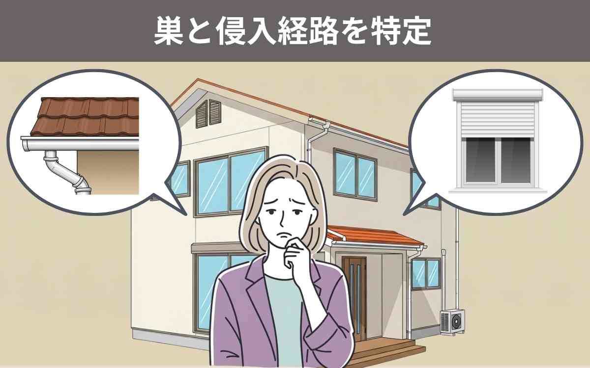 駆除手順①巣と侵入経路を特定