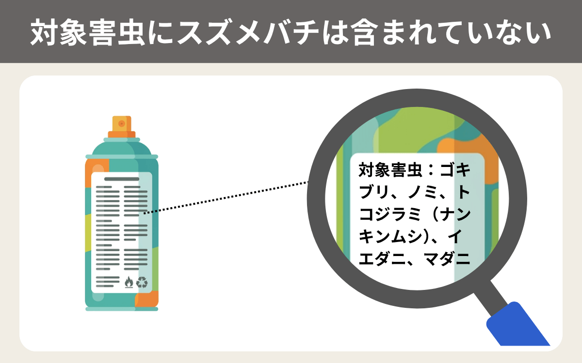 ゴキジェットの対象害虫にスズメバチは含まれていない