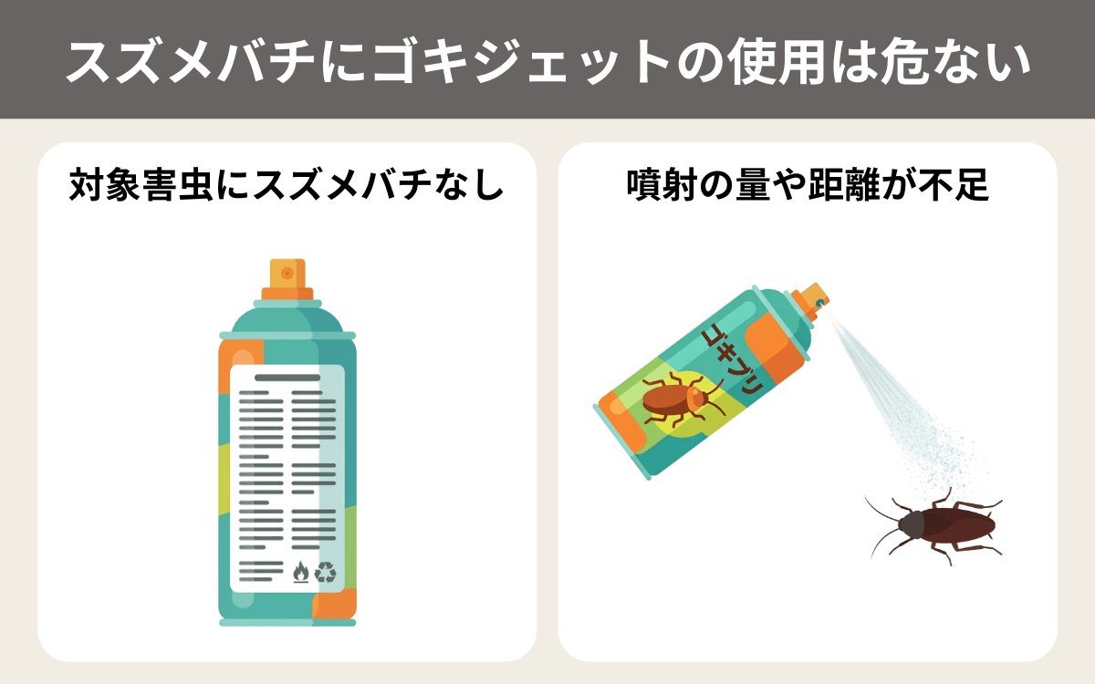 スズメバチにゴキジェットの使用は危ない