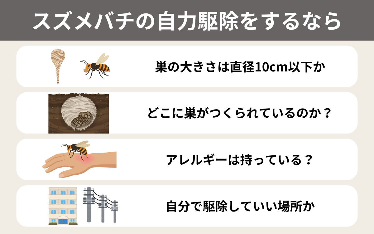 スズメバチの自力駆除をするなら