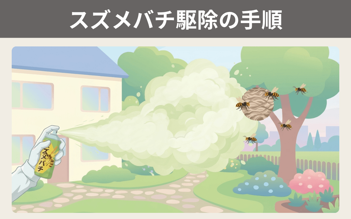 スズメバチ駆除の手順