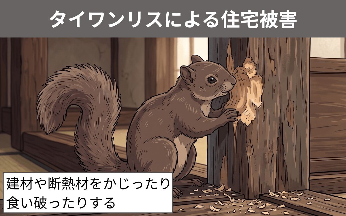 タイワンリスによる住宅被害