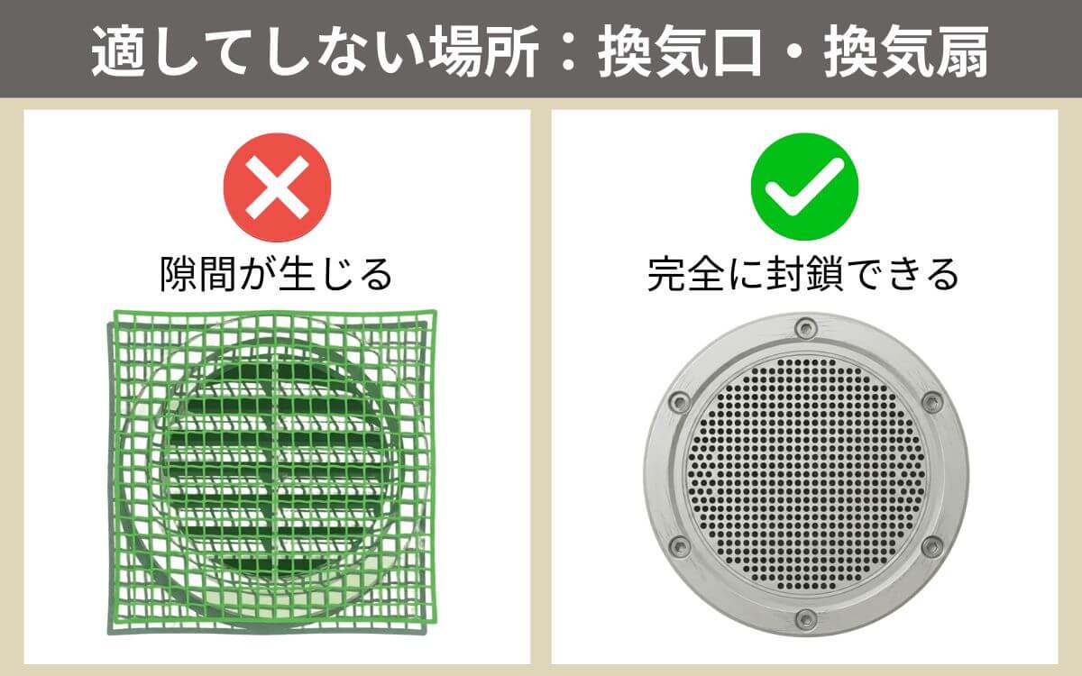 ネットが適していない場所換気口