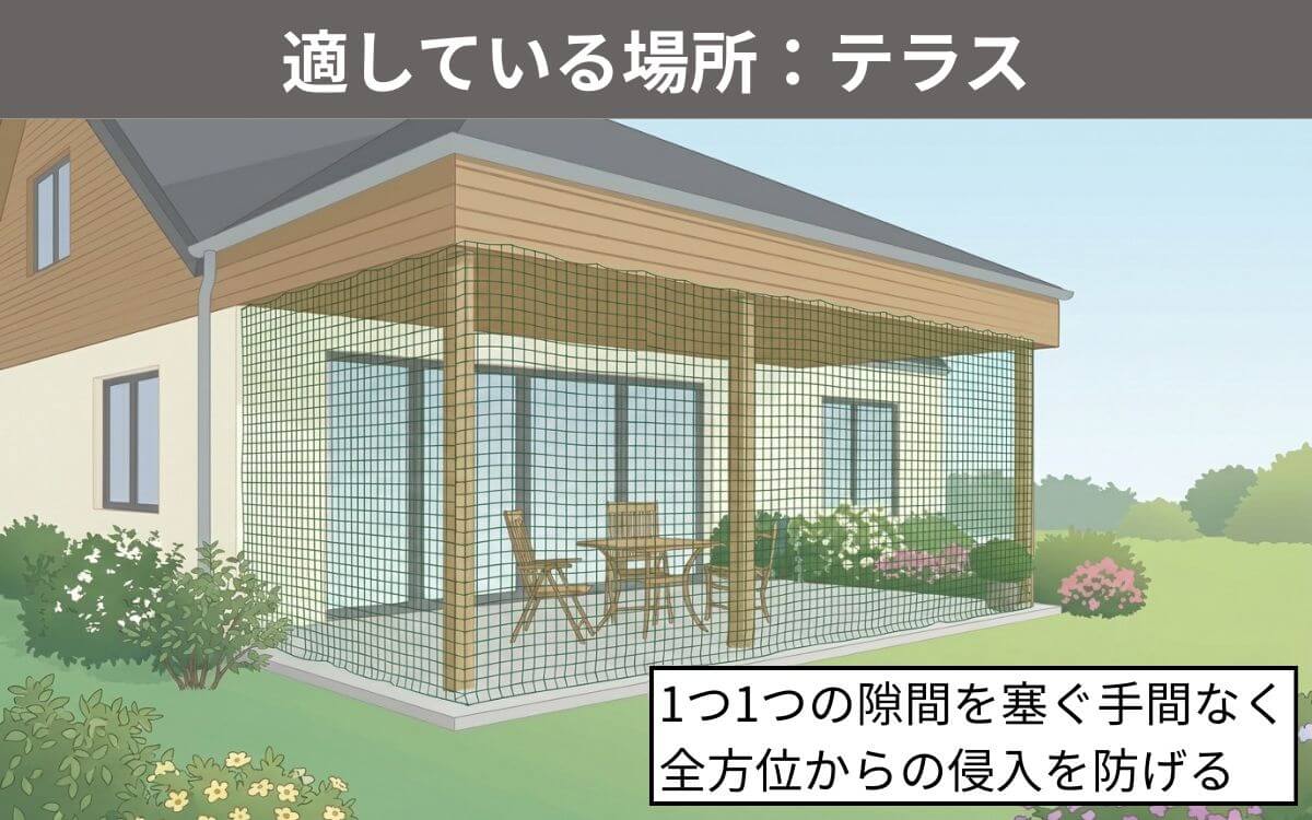 ネットが適している場所テラス