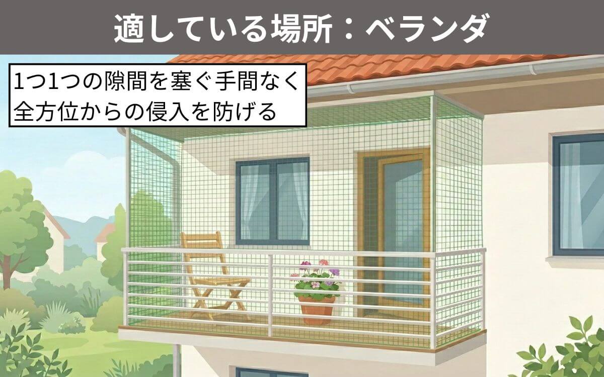 ネットが適している場所ベランダ