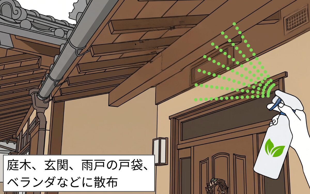 ハッカスプレーを散布する 4