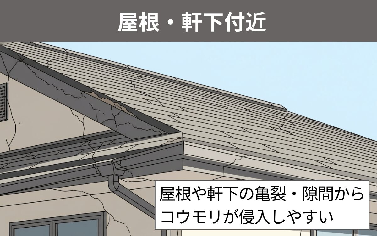屋根・軒下付近