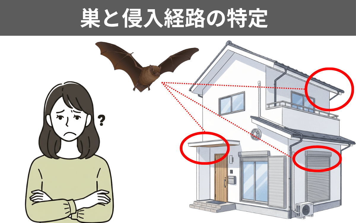 巣と侵入経路の特定