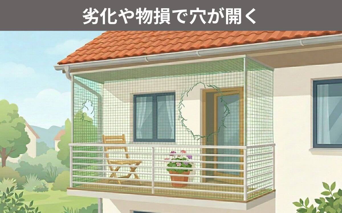 物損や劣化で穴があく