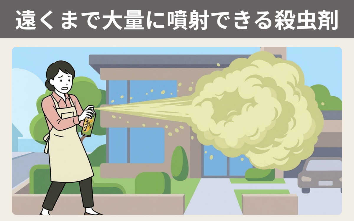 遠くまで大量に噴射できる殺虫剤